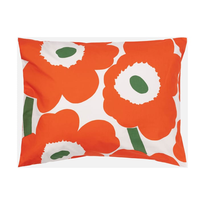 Unikko tyynyliina 50x60 cm - Off white-orange-green - Marimekko