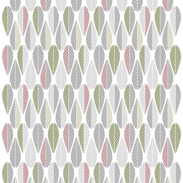 Blader kangas - vaaleanpunainen-harmaa-vihreä - Arvidssons Textil