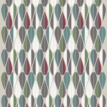 Blader kangas - viininpunainen-vihreä-harmaa - Arvidssons Textil