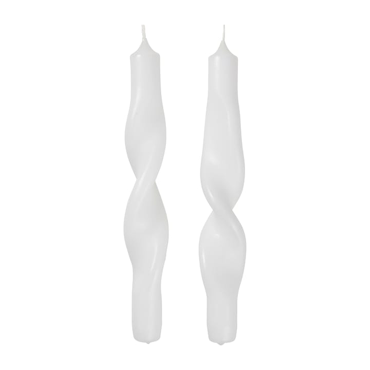 Twist twisted candles kierretty kynttilä 23 cm 2-pakkaus - Pure white - Broste Copenhagen