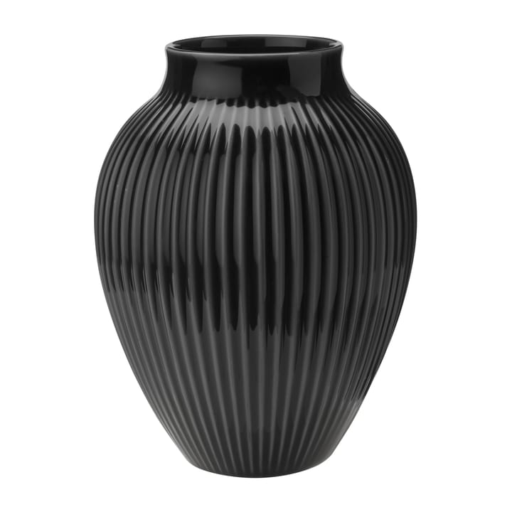 Knabstrup maljakko uritettu 20 cm - Musta - Knabstrup Keramik
