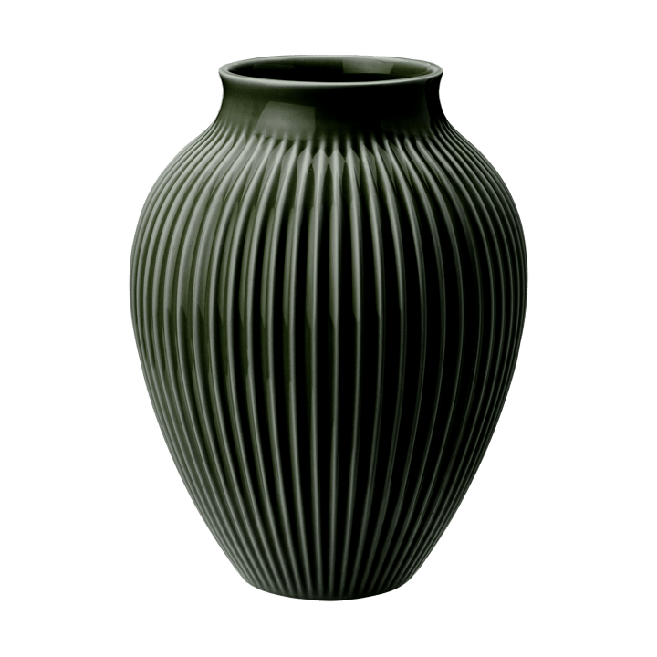 Knabstrup maljakko uritettu 27 cm - Dark green - Knabstrup Keramik