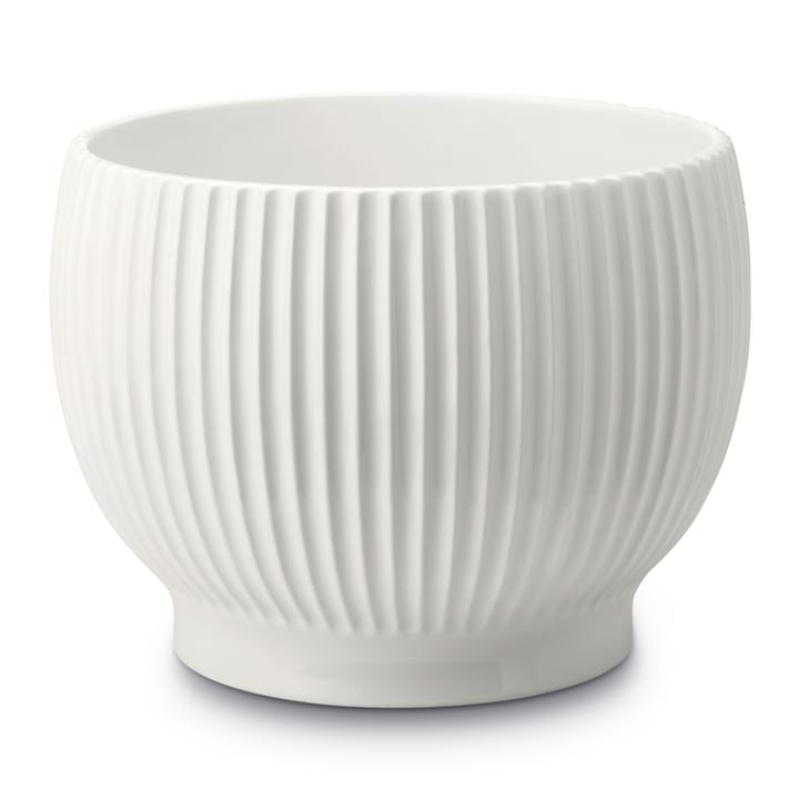 Knabstrup ruukku uritettu Ø14,5 cm - Valkoinen - Knabstrup Keramik