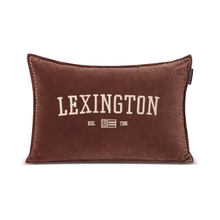 Logo Message Organic Cotton Velvet -tyyny 40 x 60 cm - Brown - Lexington