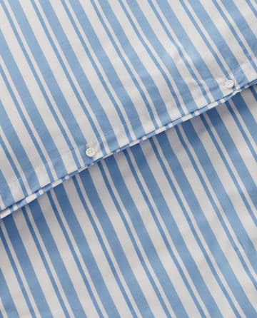Striped Cotton Poplin -pussilakanasetti - White-Blue, 2 tyynyliinaa - Lexington