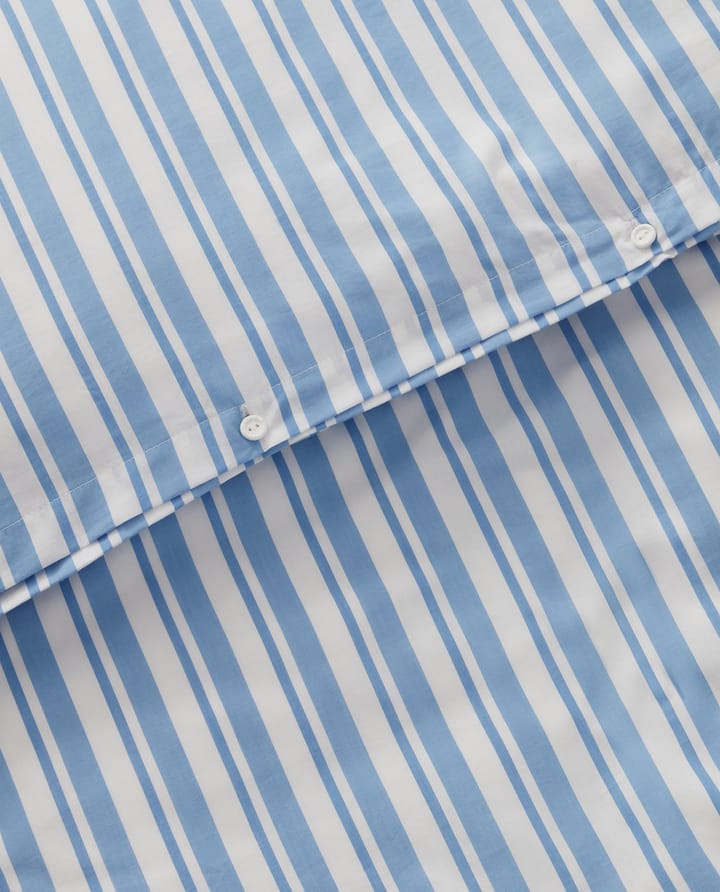 Striped Cotton Poplin -pussilakanasetti - White-Blue, 2 tyynyliinaa - Lexington