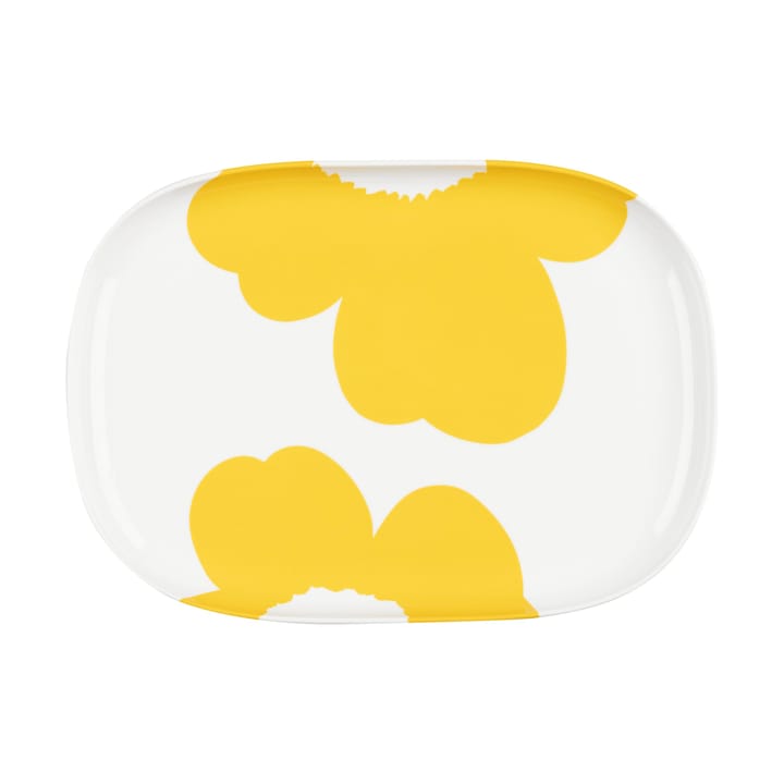 Iso Unikko tarjoiluastia 25x36 cm - White-spring yellow - Marimekko