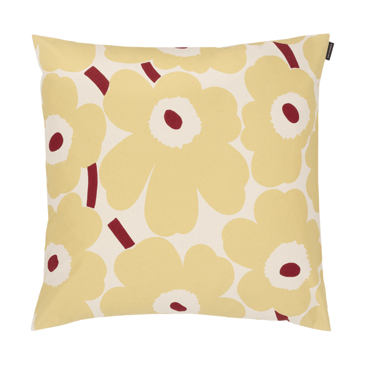 Pieni Unikko tyynynpäällinen 50 x 50 cm - Cotton-butter yellow-red - Marimekko