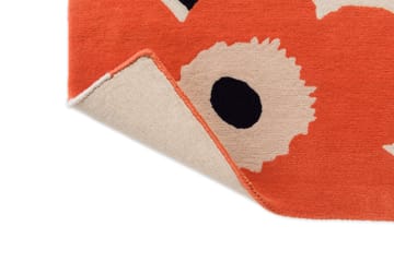 Unikko villamatto - Orange Red, 200x280 cm - Marimekko