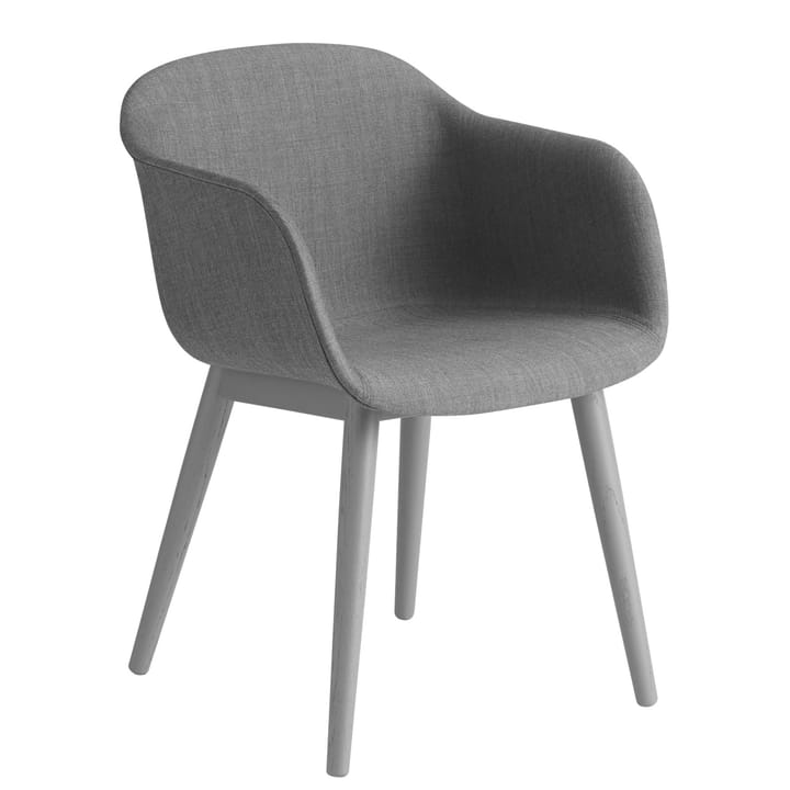Fiber Chair tuoli käsinojilla ja puujaloilla - Remix 133-grey - Muuto