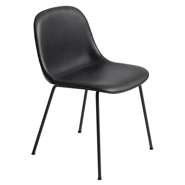 Fiber side chair nahkastol - musta nahka - Muuto