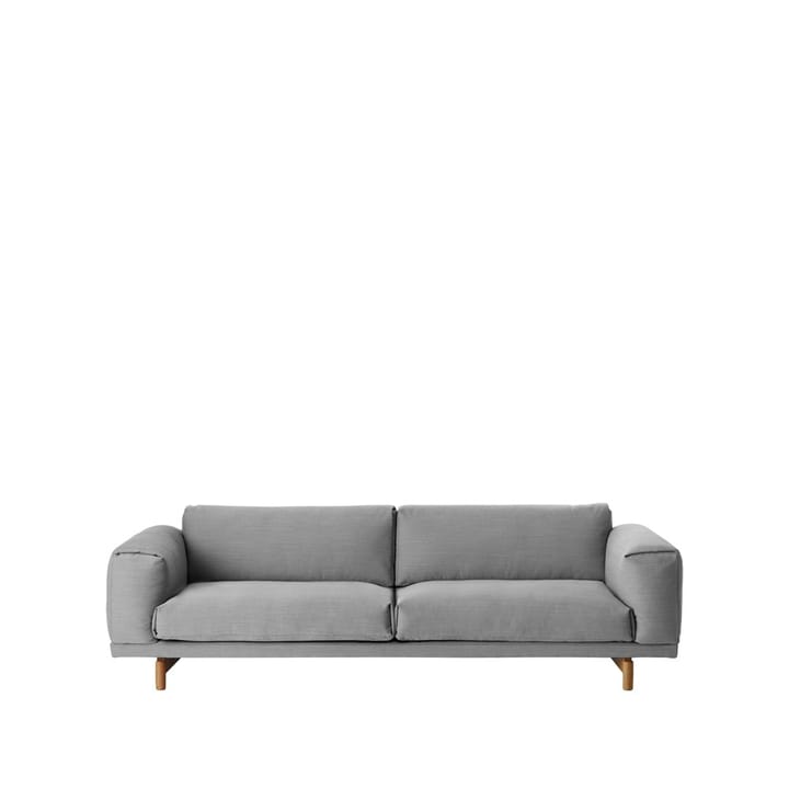Rest sohva - 3-istuttava kangas steelcut trio ii 133 light grey, tammijalat - Muuto