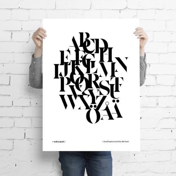 Eksell typografi juliste - sekoitus - Olle Eksell