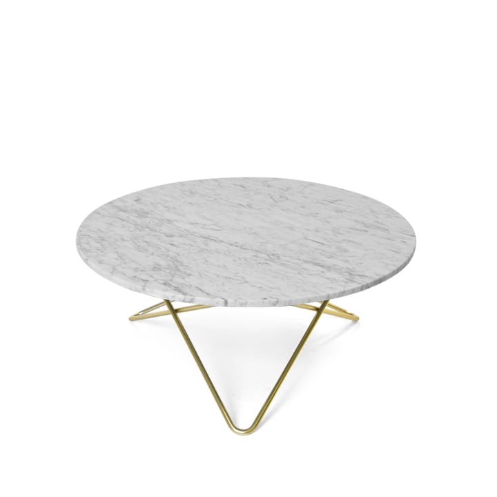 O Table -sohvapöytä - marmori valkoinen, messinkijalusta - OX Denmarq