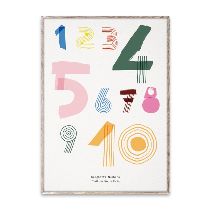 Spaghetti Numbers -juliste - 50 x 70 cm - Paper Collective