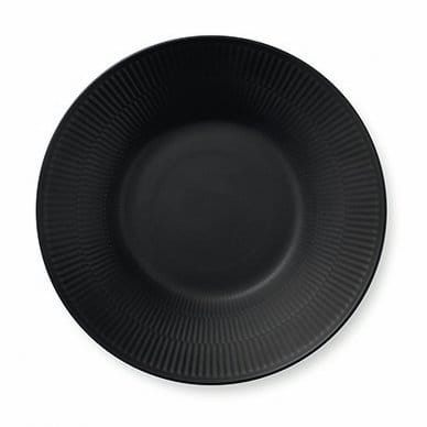 Black Fluted syvä lautanen - Ø 24 cm - Royal Copenhagen