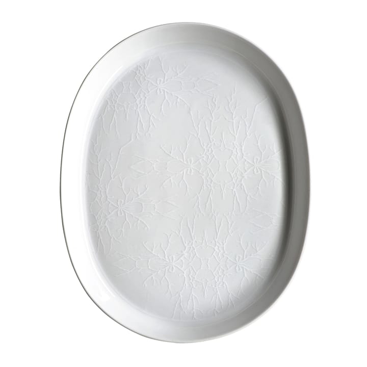 Valkoinen puinen ovaalinmuotoinen lautanen - 36 cm - Wik & Walsøe